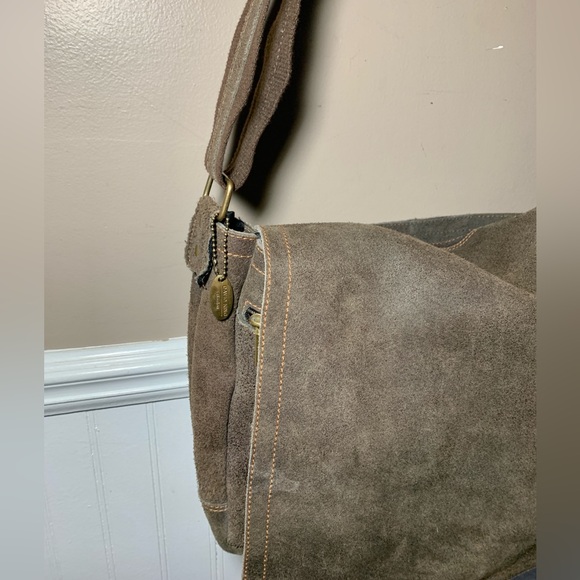 David King Distressed Leather Brown Large Full Flap Messenger Bag - Picture 4 of 10